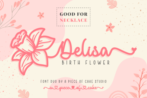 Delisa Birth Flower Duo: A Vintage Script & Sans Serif Font for Creative Projects