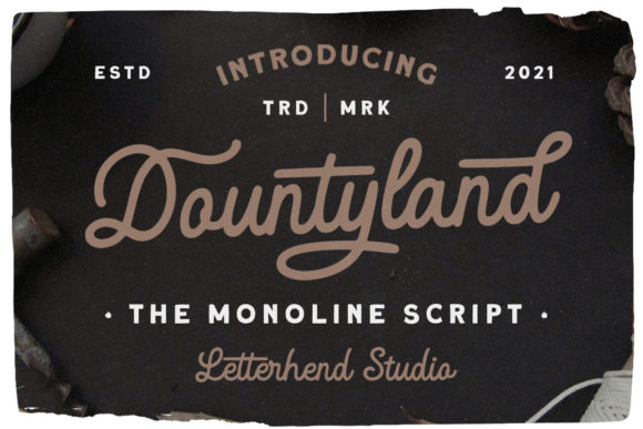 Dountyland: A Monoline Script for Bold, Vintage-Style Branding